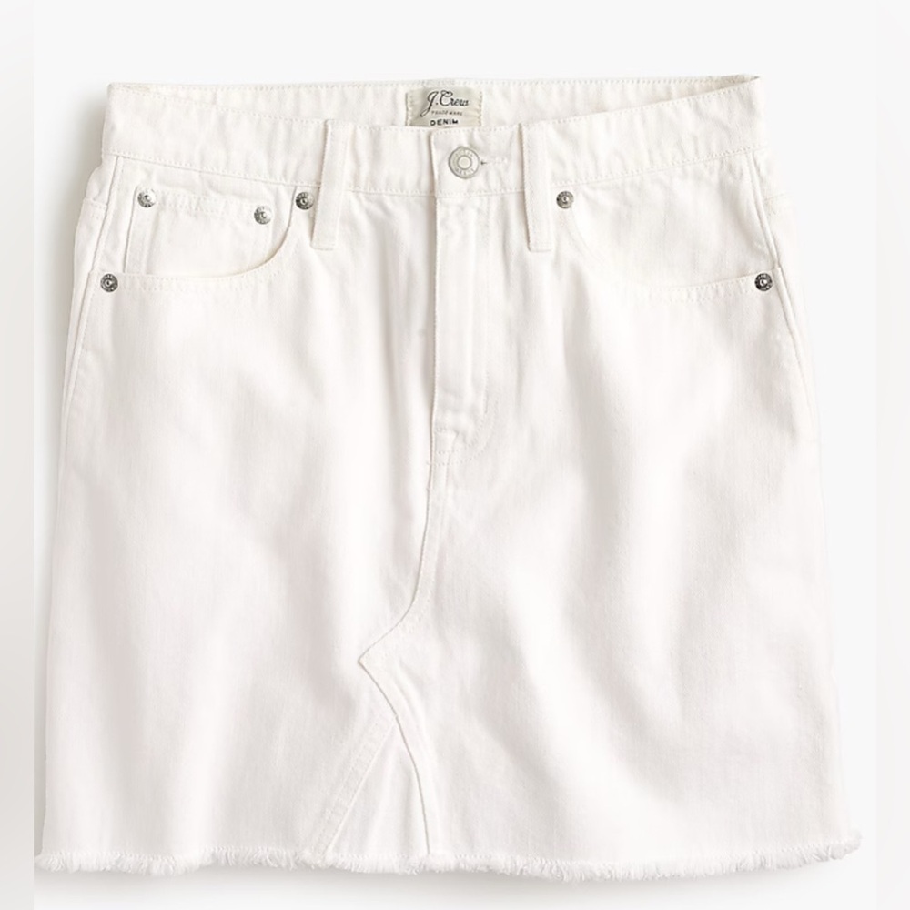 J. Crew Women's White Denim Mini Skirt